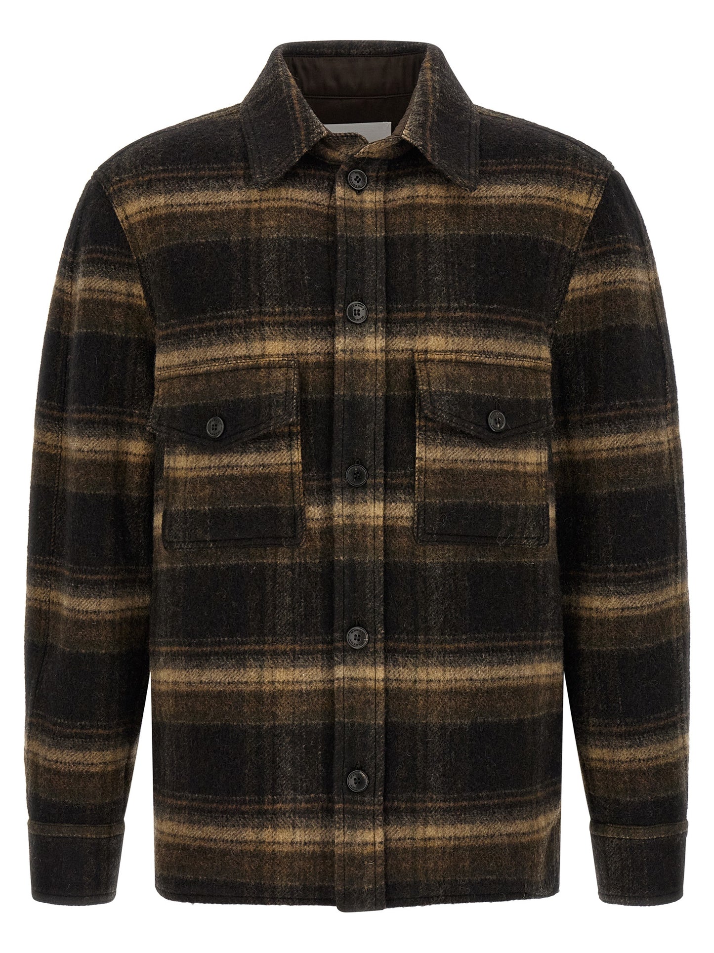 Brown Wool Full-Length Jacket