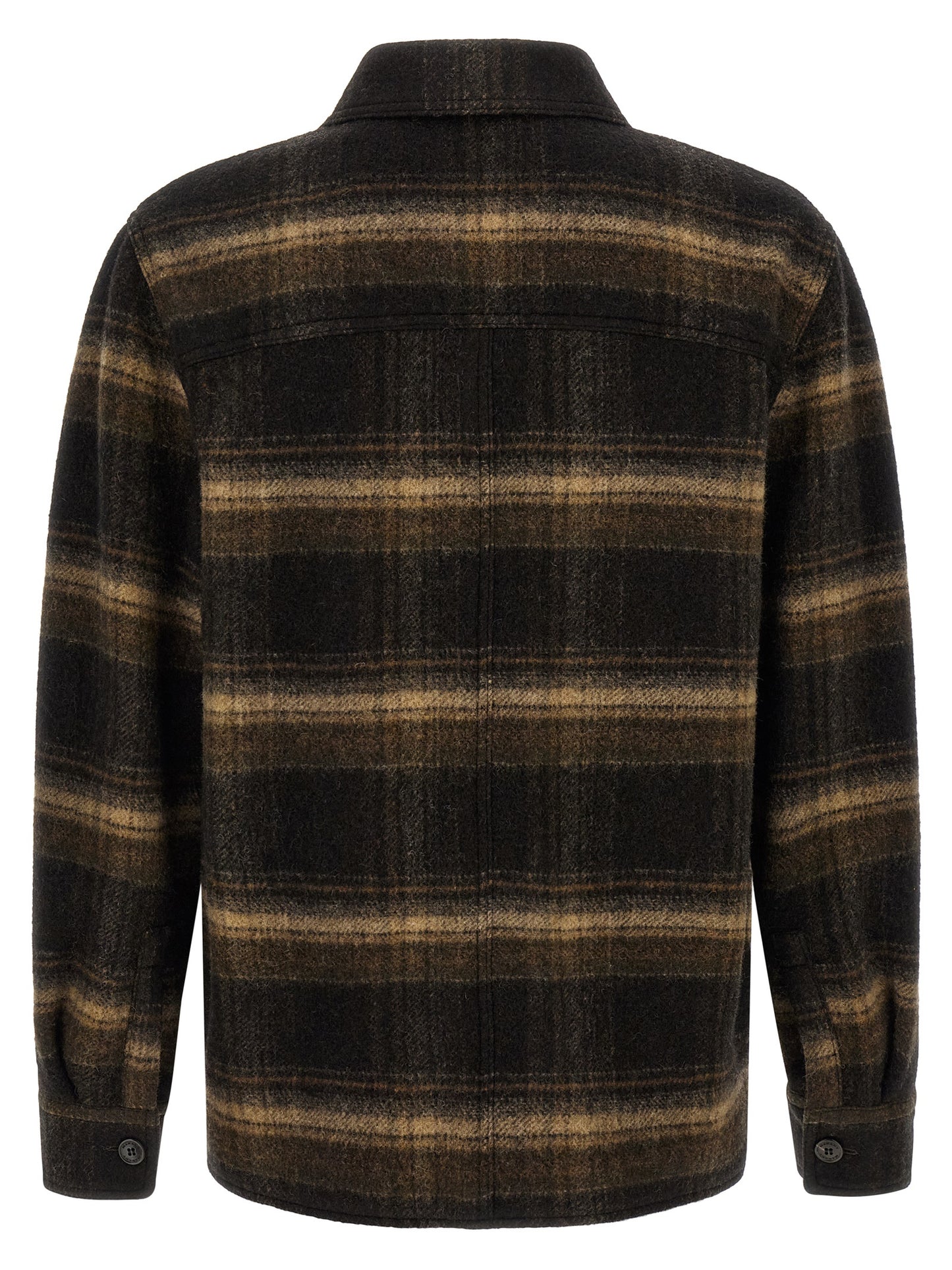 Brown Wool Full-Length Jacket