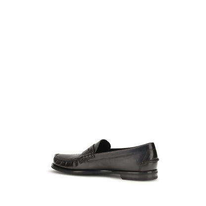 Black Calf Leather Bos Taurus Slip-On Loafers