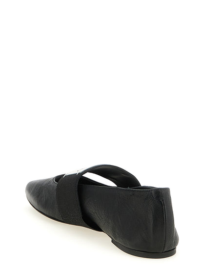 Black Lamb Leather Ballet Flats