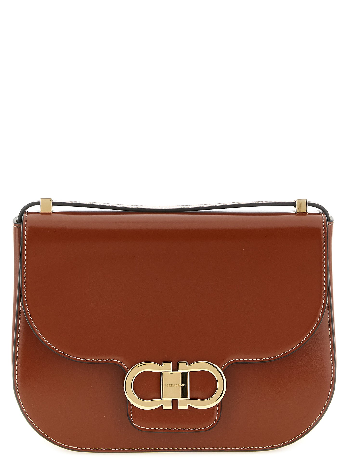 Brown Calfskin Crossbody Bag