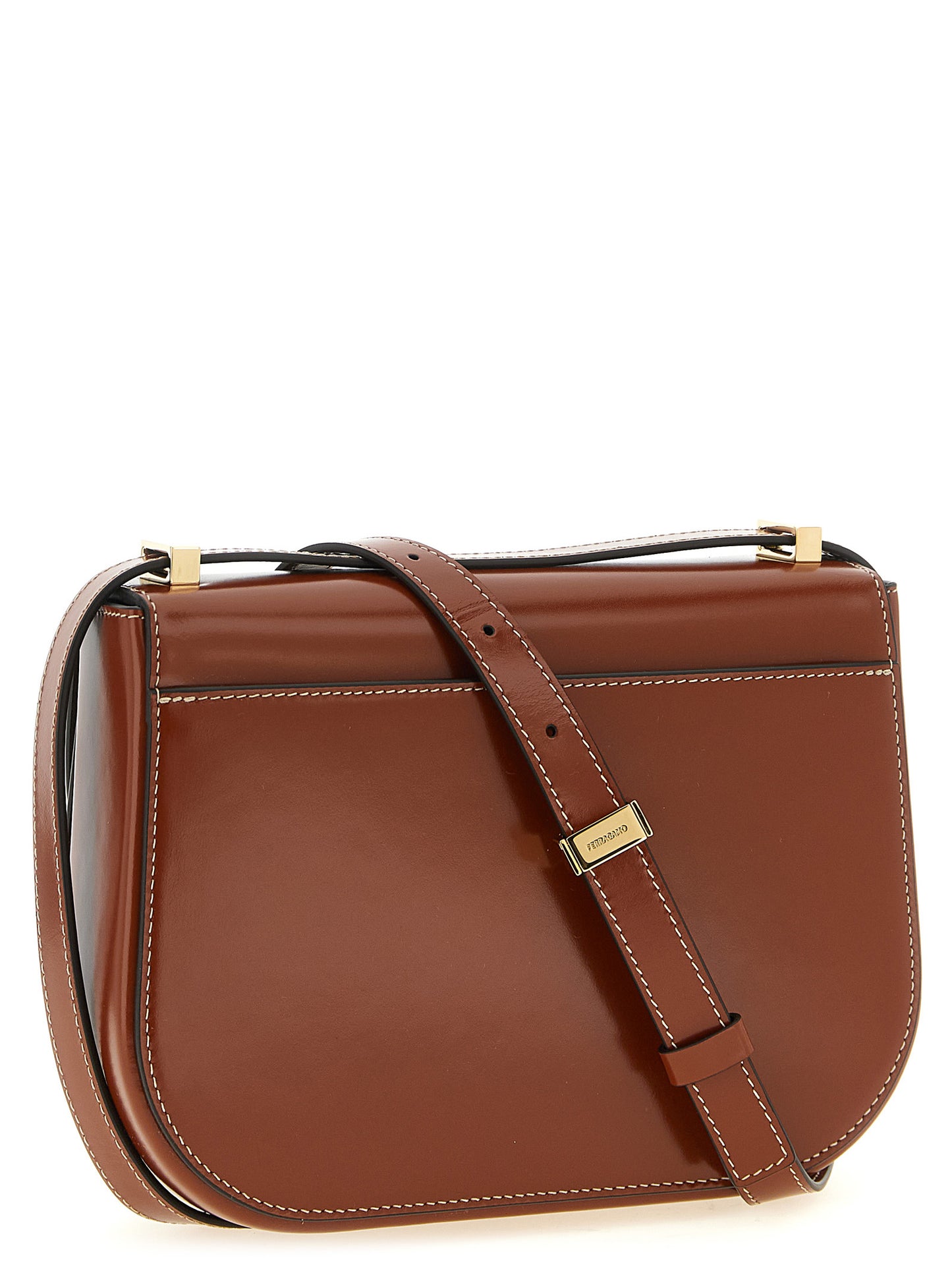 Brown Calfskin Crossbody Bag