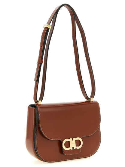 Brown Calfskin Crossbody Bag