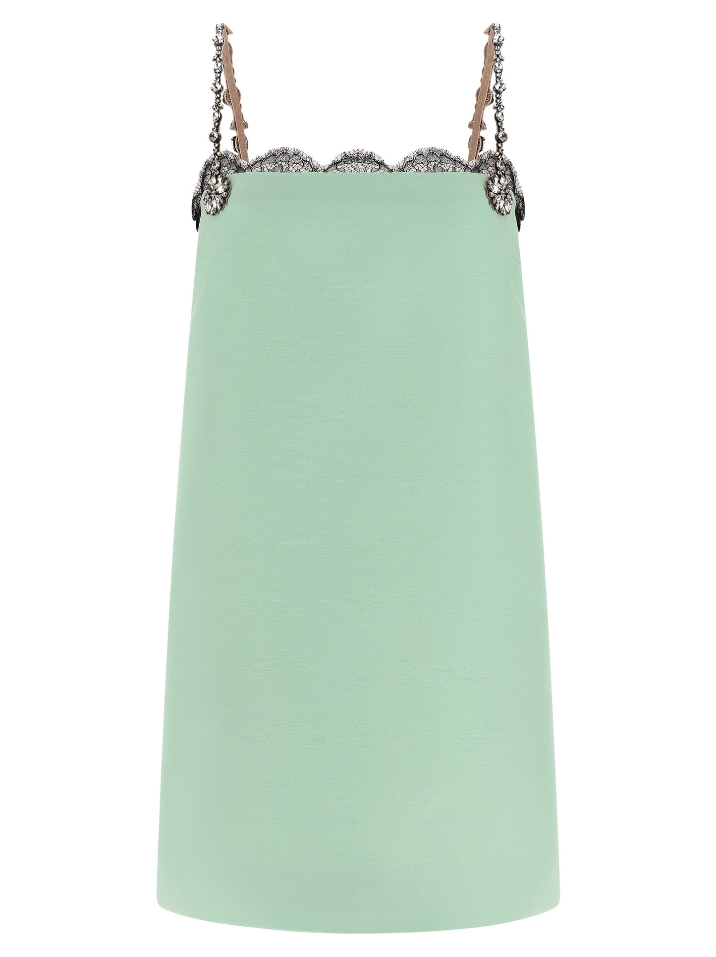 Bicolor Virgin Wool Short Dress