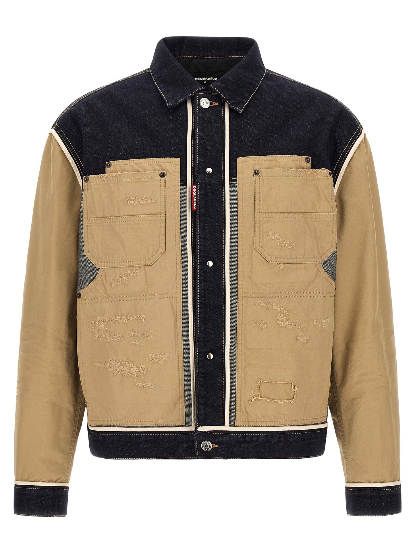Beige Cotton Denim Jacket
