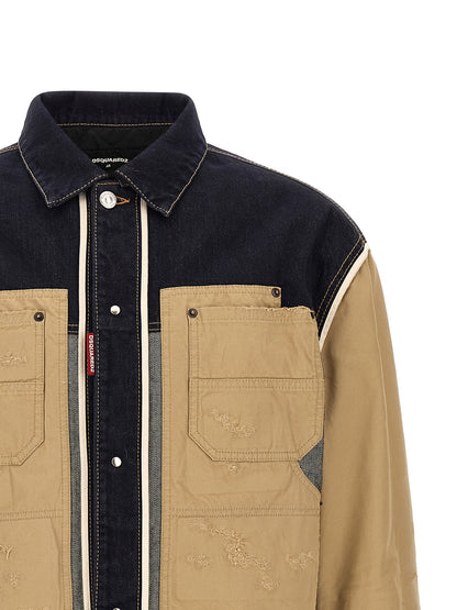 Beige Cotton Denim Jacket