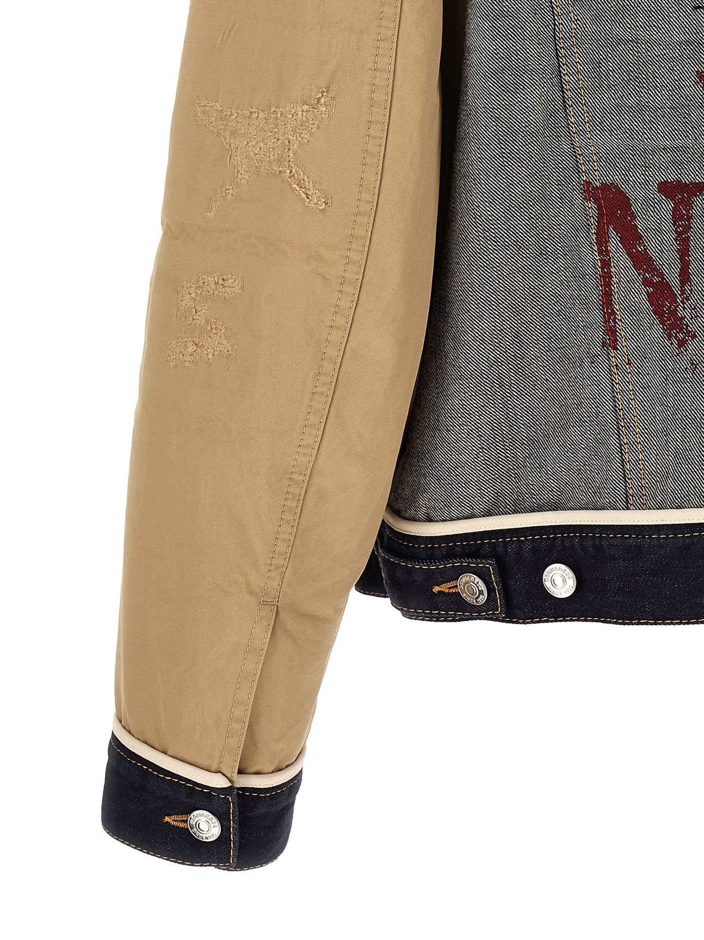 Beige Cotton Denim Jacket