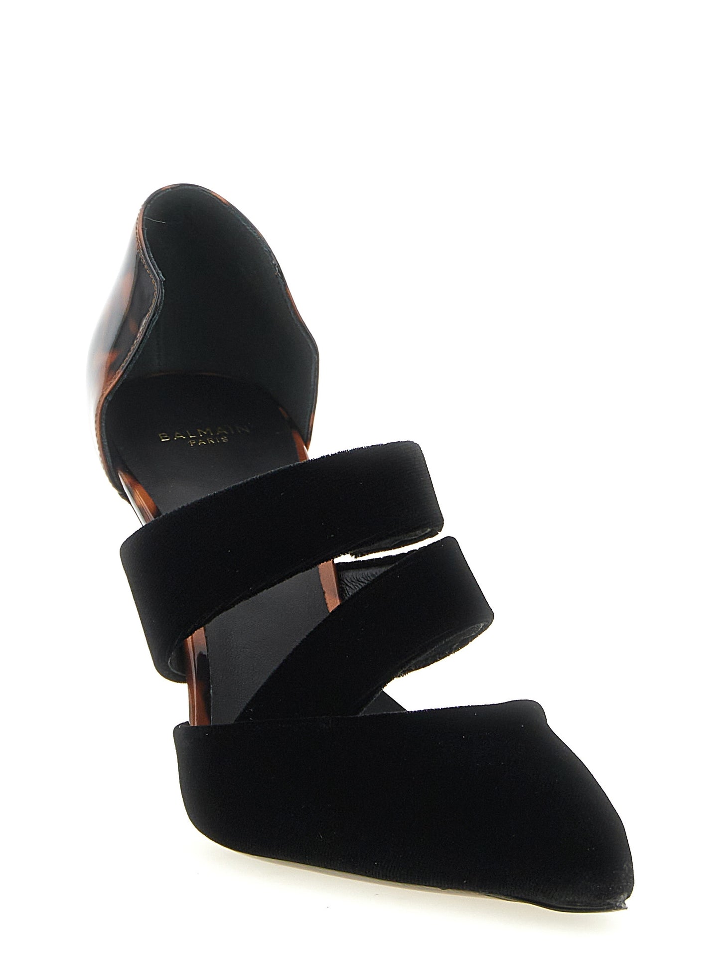 Black Viscose High Heel Pumps