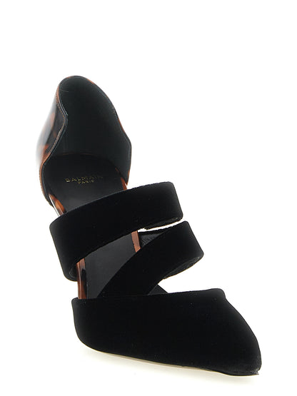 Black Viscose High Heel Pumps