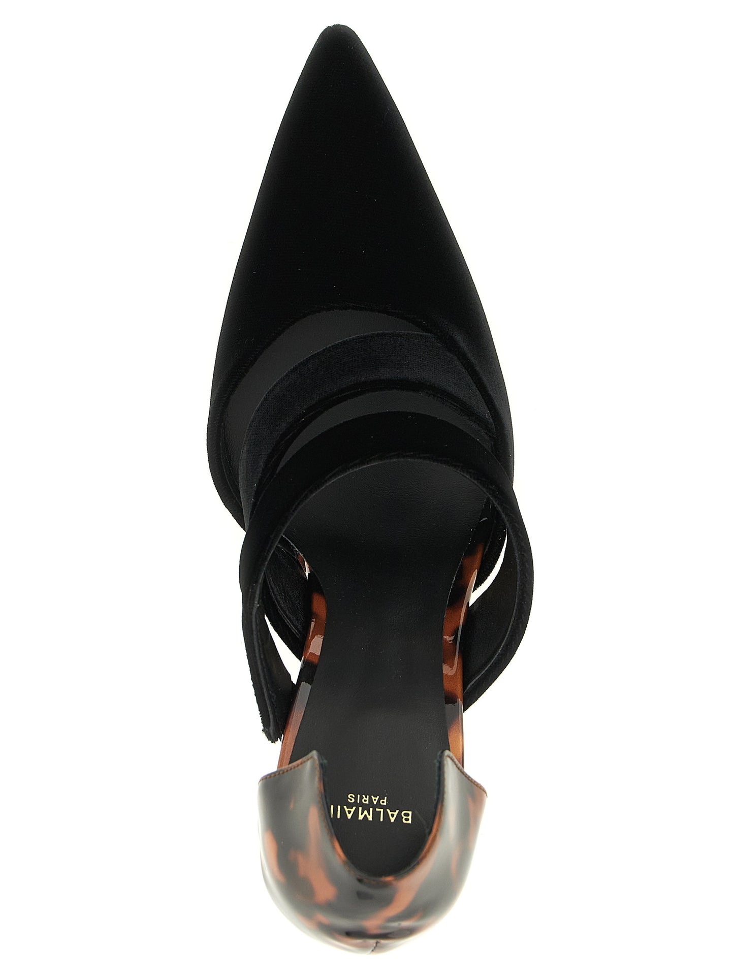 Black Viscose High Heel Pumps