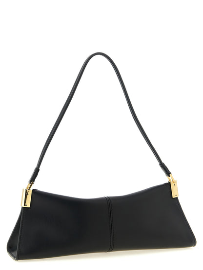 Black Calfskin Shoulder Bag