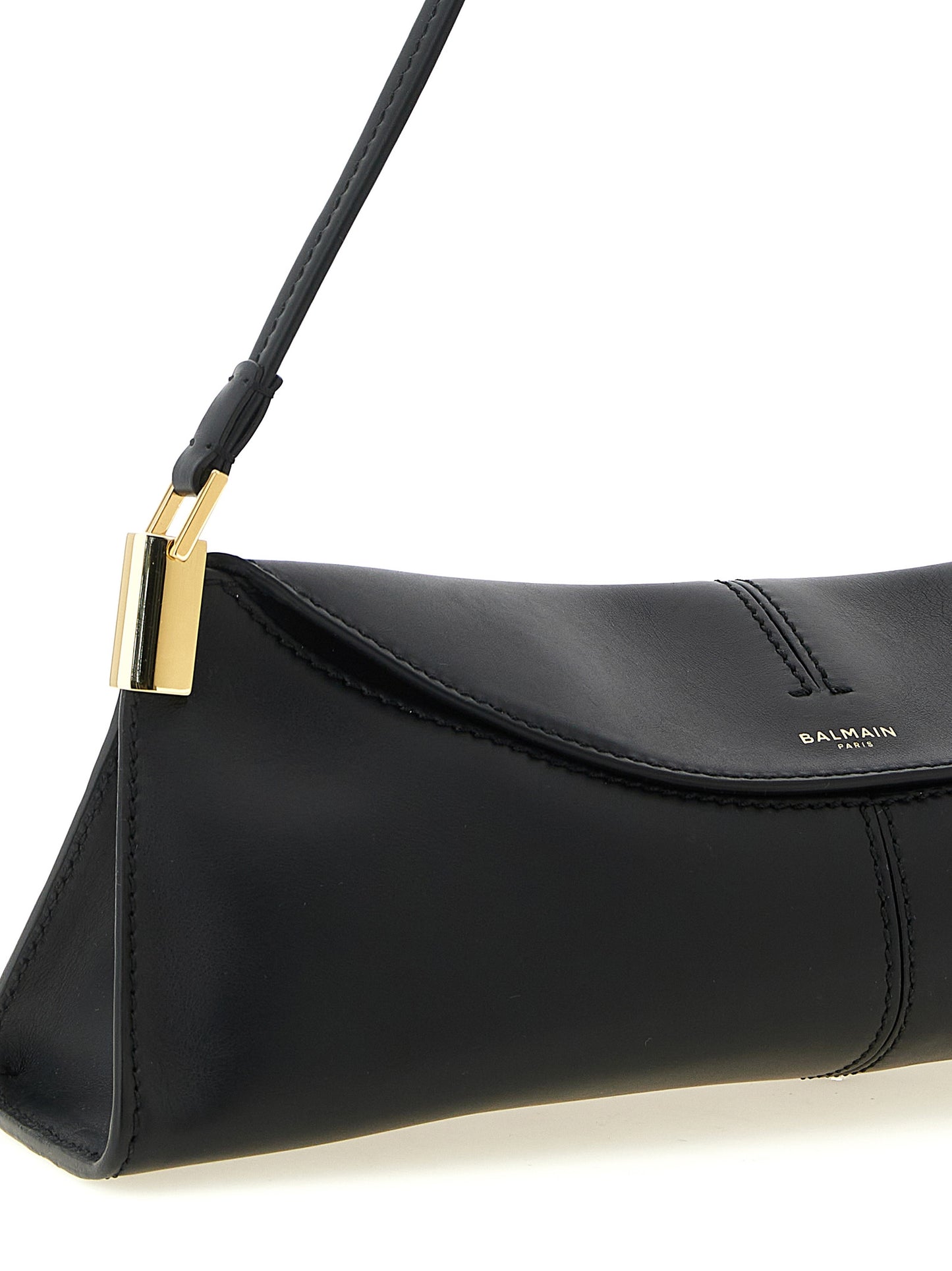 Black Calfskin Shoulder Bag