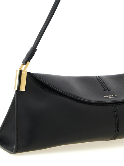 Black Calfskin Shoulder Bag