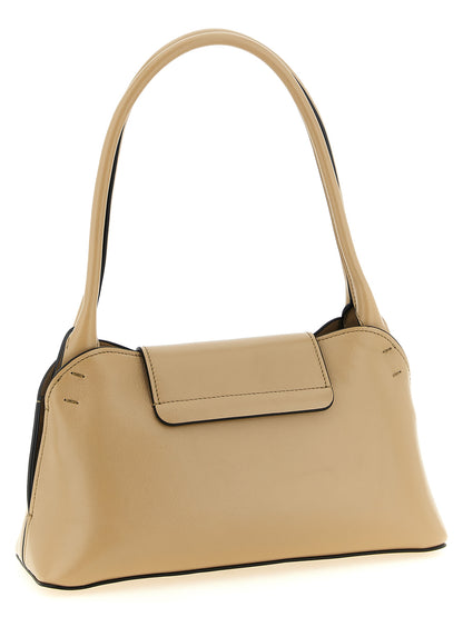 Beige Calfskin Shoulder Bag