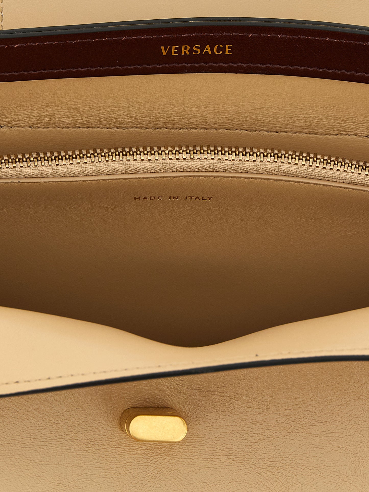 Beige Calfskin Shoulder Bag