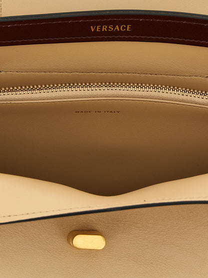 Beige Calfskin Shoulder Bag