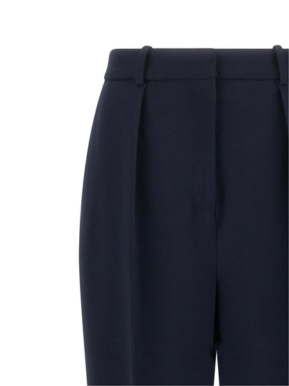 Blue Polyester Dress Pants