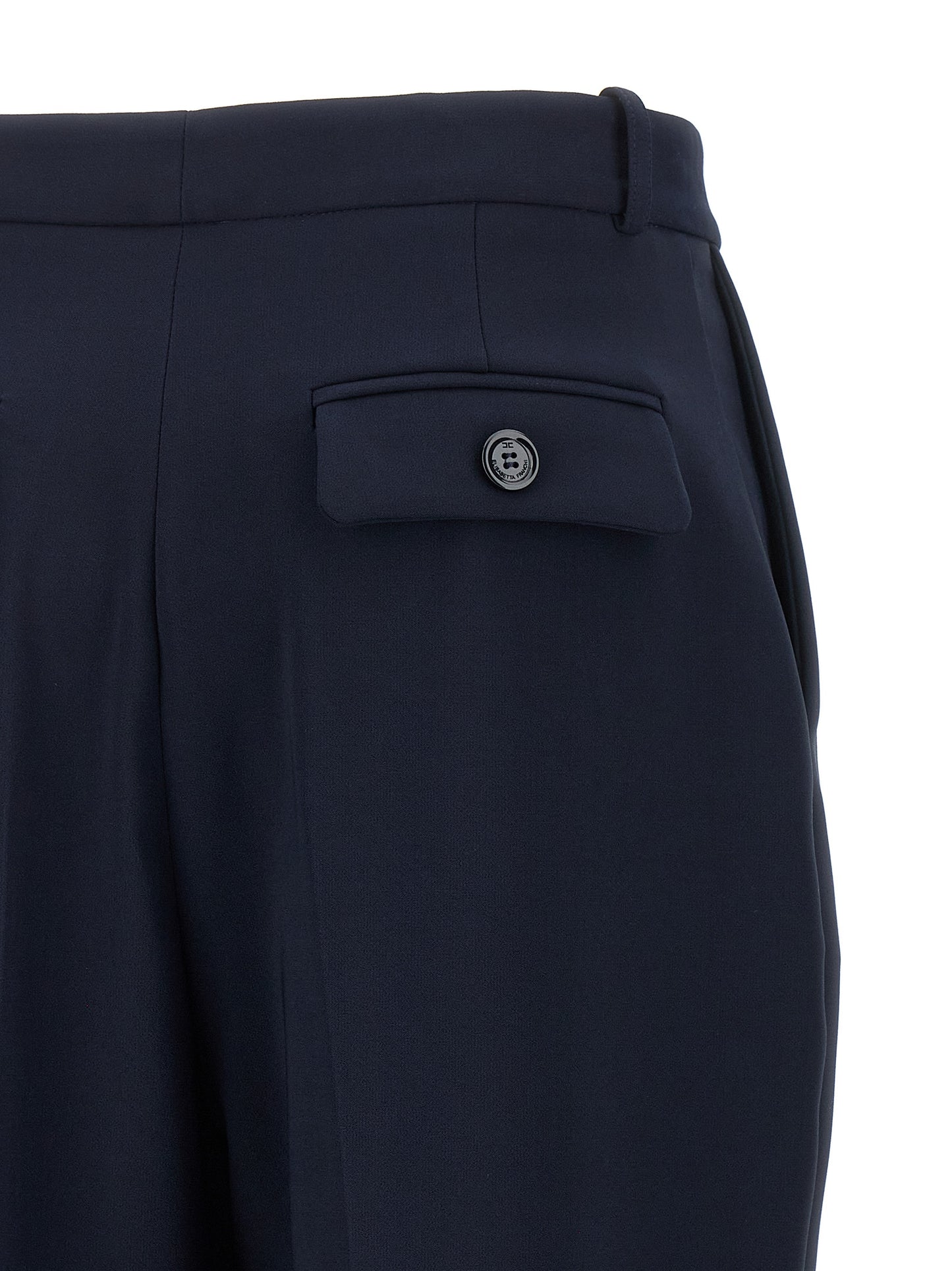 Blue Polyester Dress Pants
