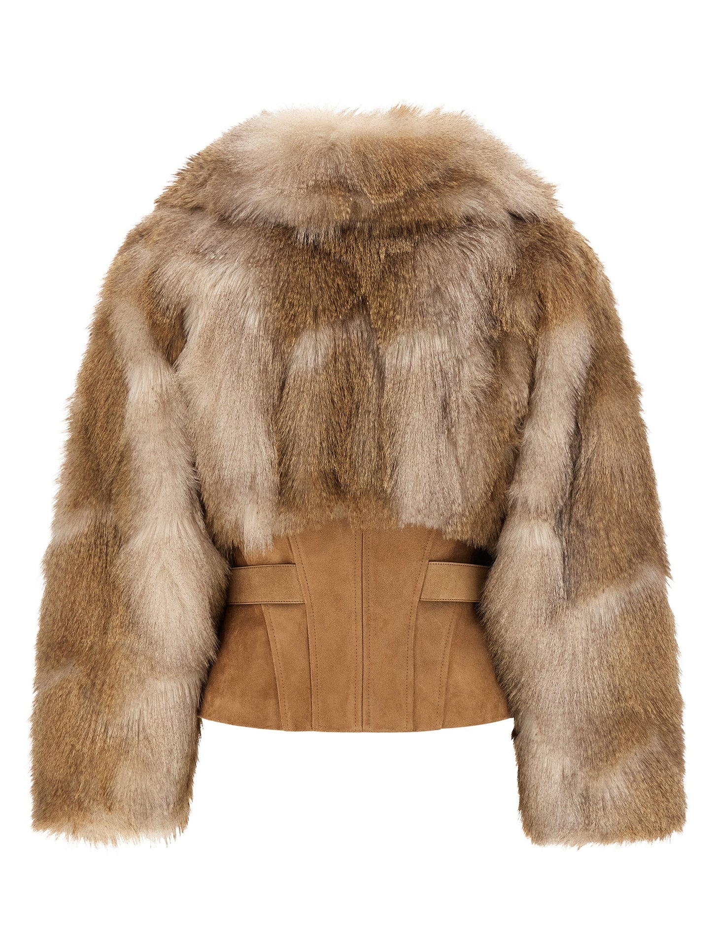Brown Polyester Full-Length Jacket
