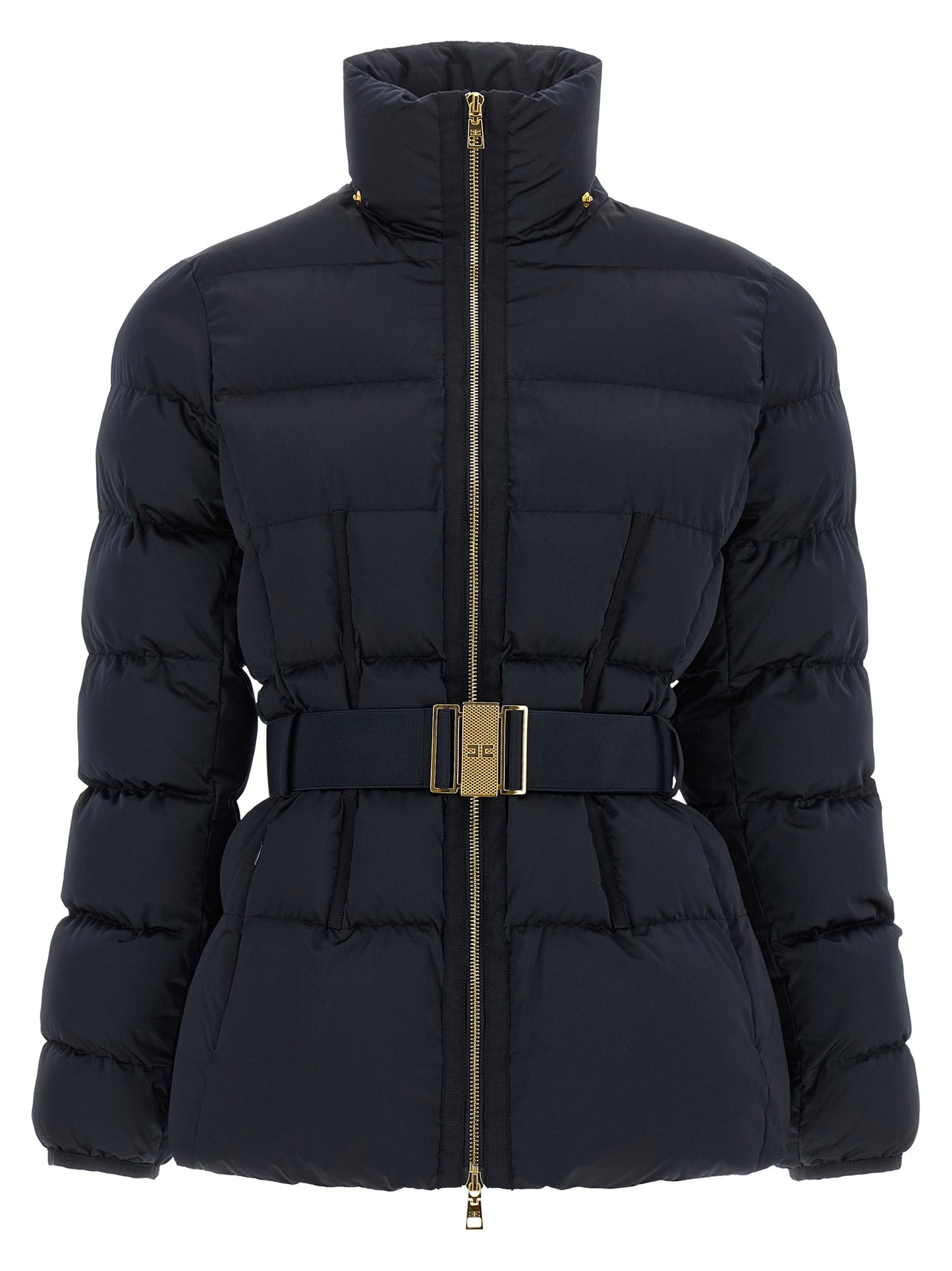 Black Polyester Full-Length Jacket