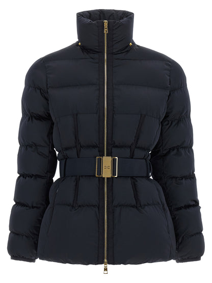 Black Polyester Full-Length Jacket