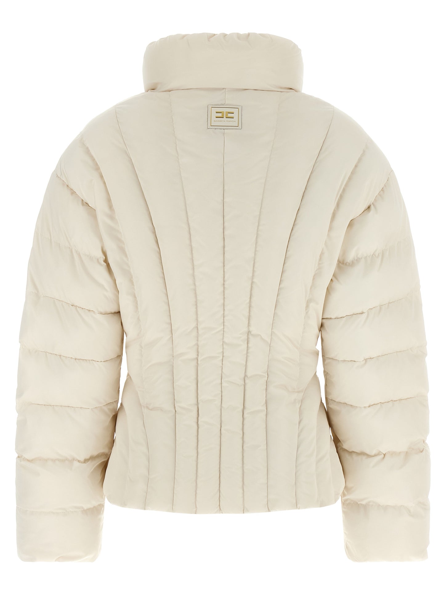 White Polyester Full-Length Jacket