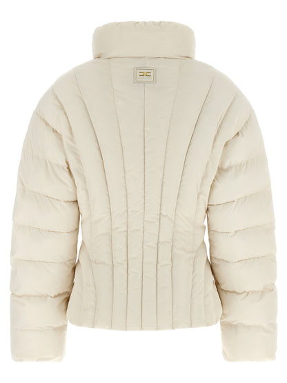 White Polyester Full-Length Jacket