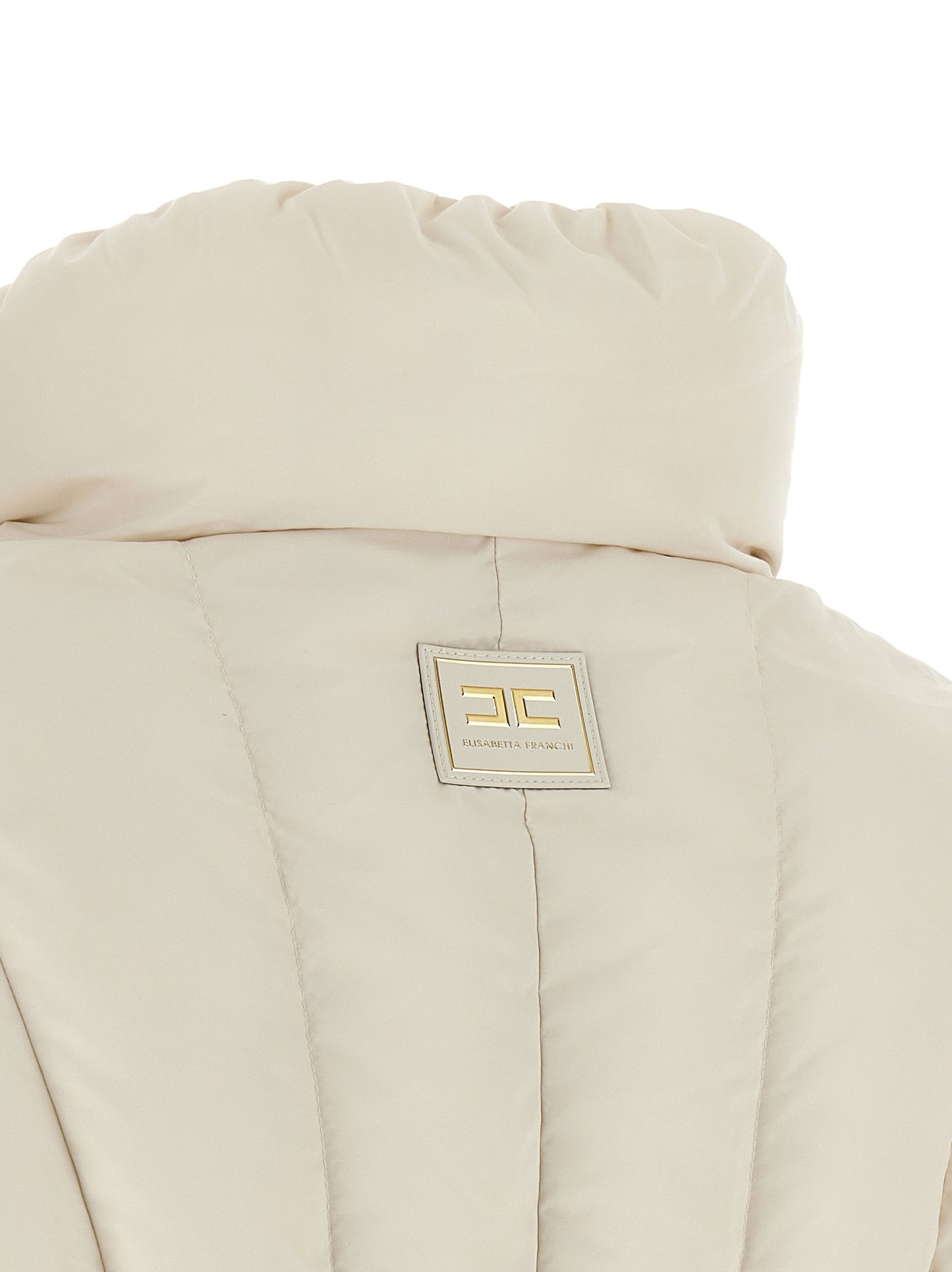 White Polyester Full-Length Jacket