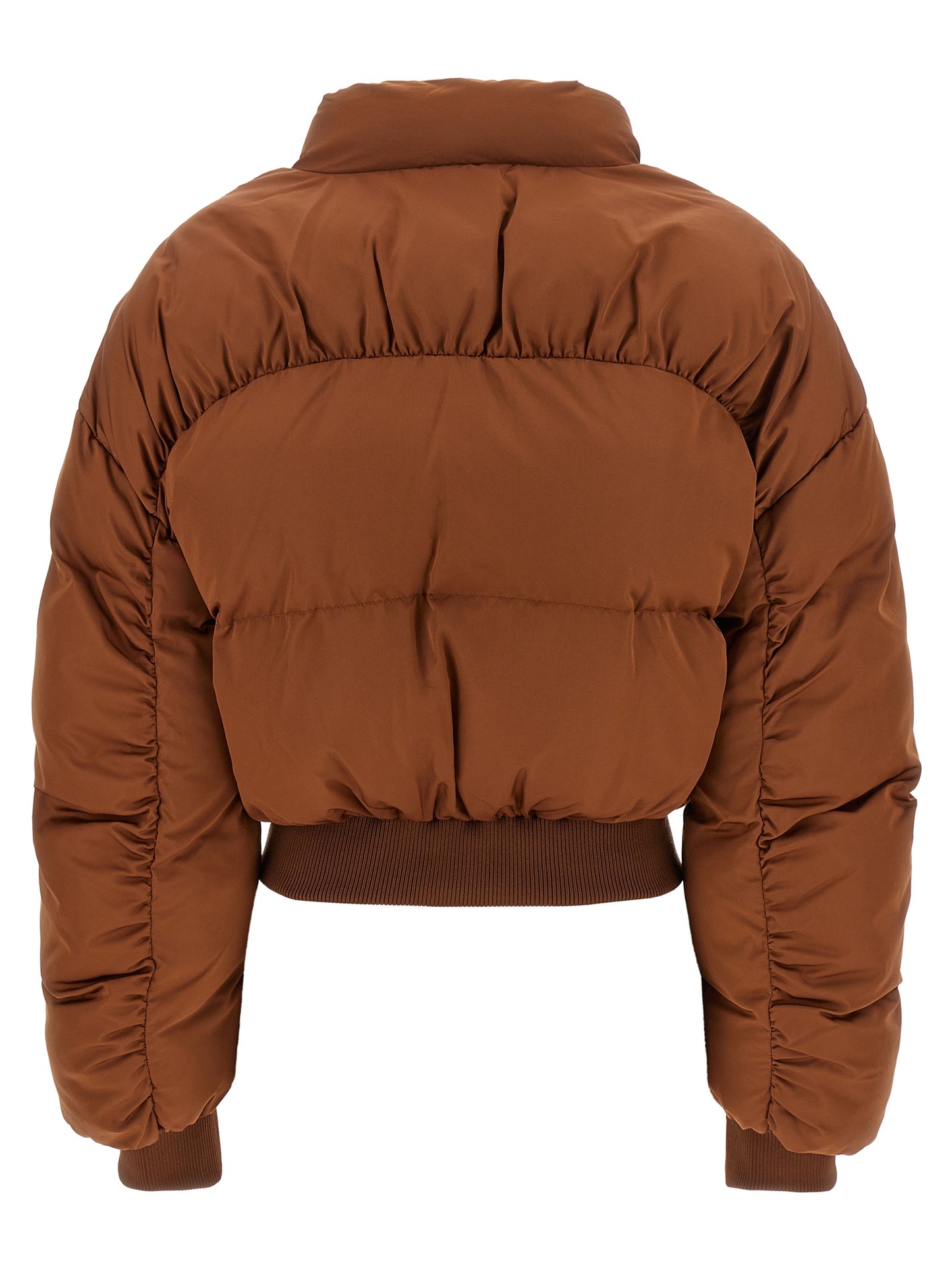 Brown Polyester Full-Length Jacket