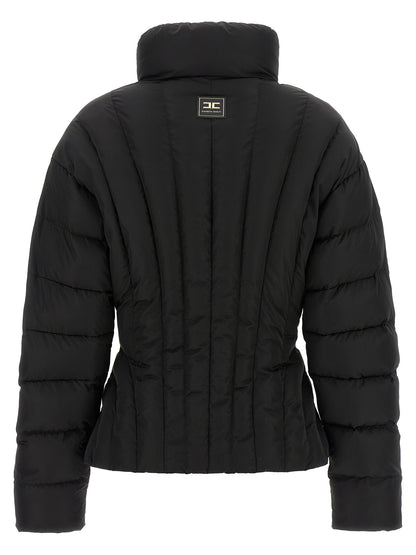 Black Polyester Full-Length Jacket