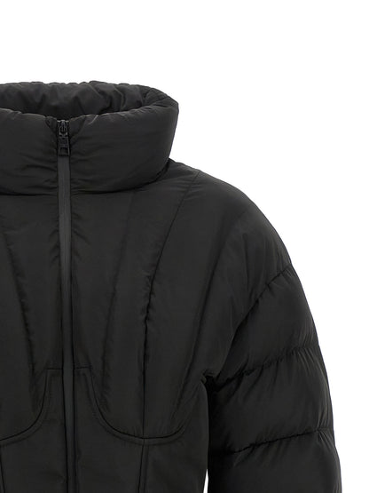 Black Polyester Full-Length Jacket