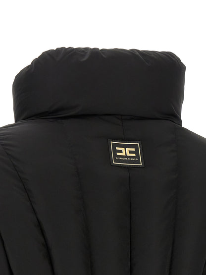 Black Polyester Full-Length Jacket