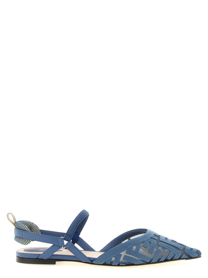 Blue Polyamide Flat Sandals