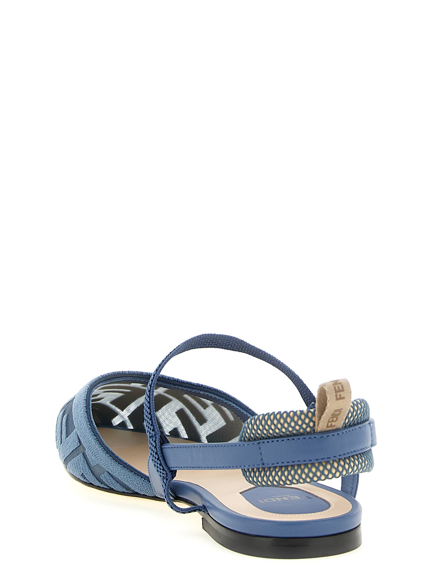 Blue Polyamide Flat Sandals
