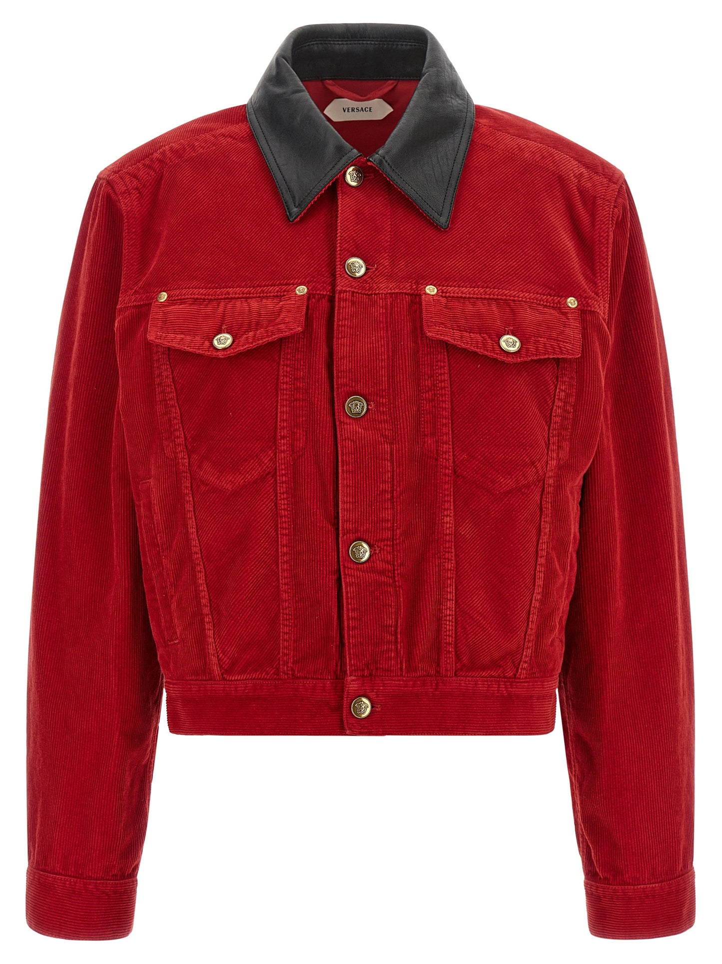 Red Cotton Full-Length Jacket