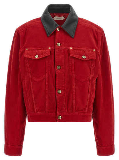 Red Cotton Full-Length Jacket