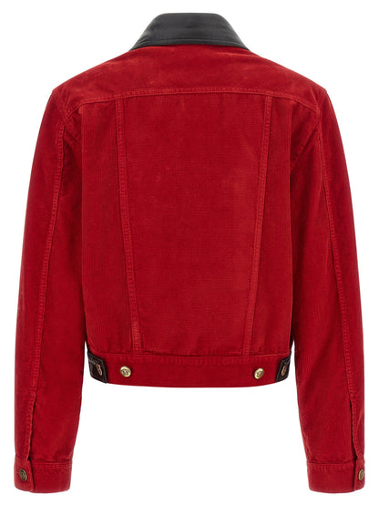 Red Cotton Full-Length Jacket