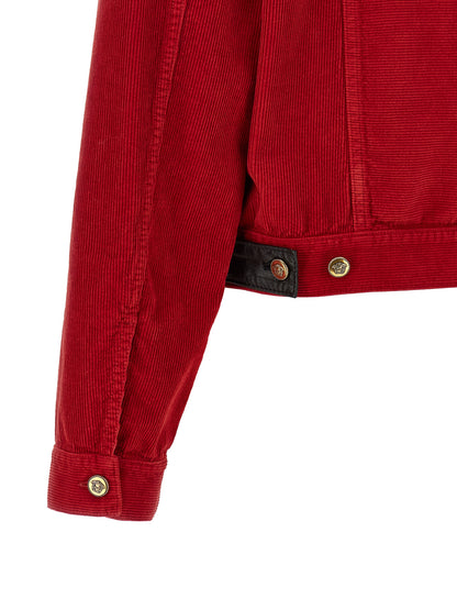 Red Cotton Full-Length Jacket