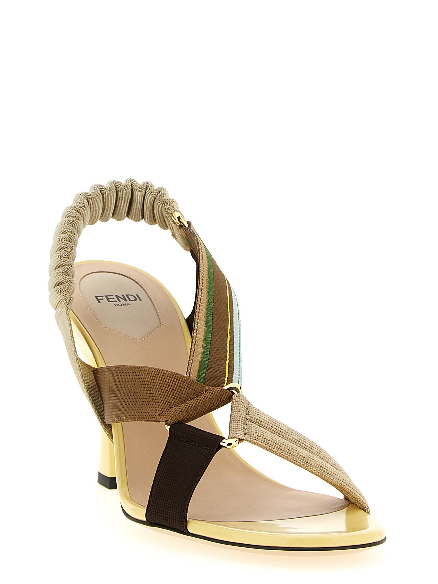 Multicolor Viscose Mid Heel Pumps