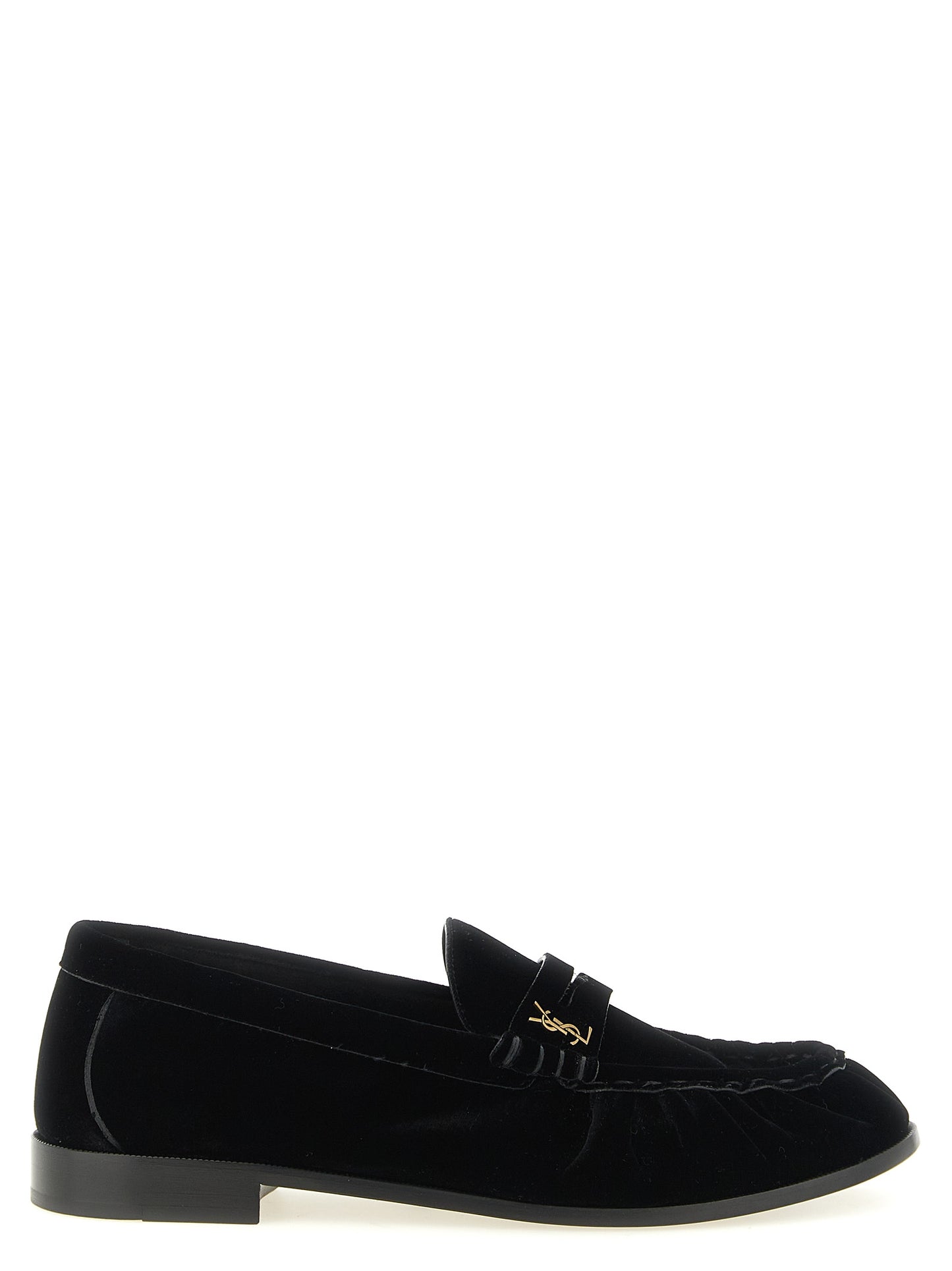 Black Viscose Slip-On Loafers