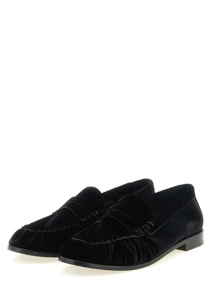 Black Viscose Slip-On Loafers