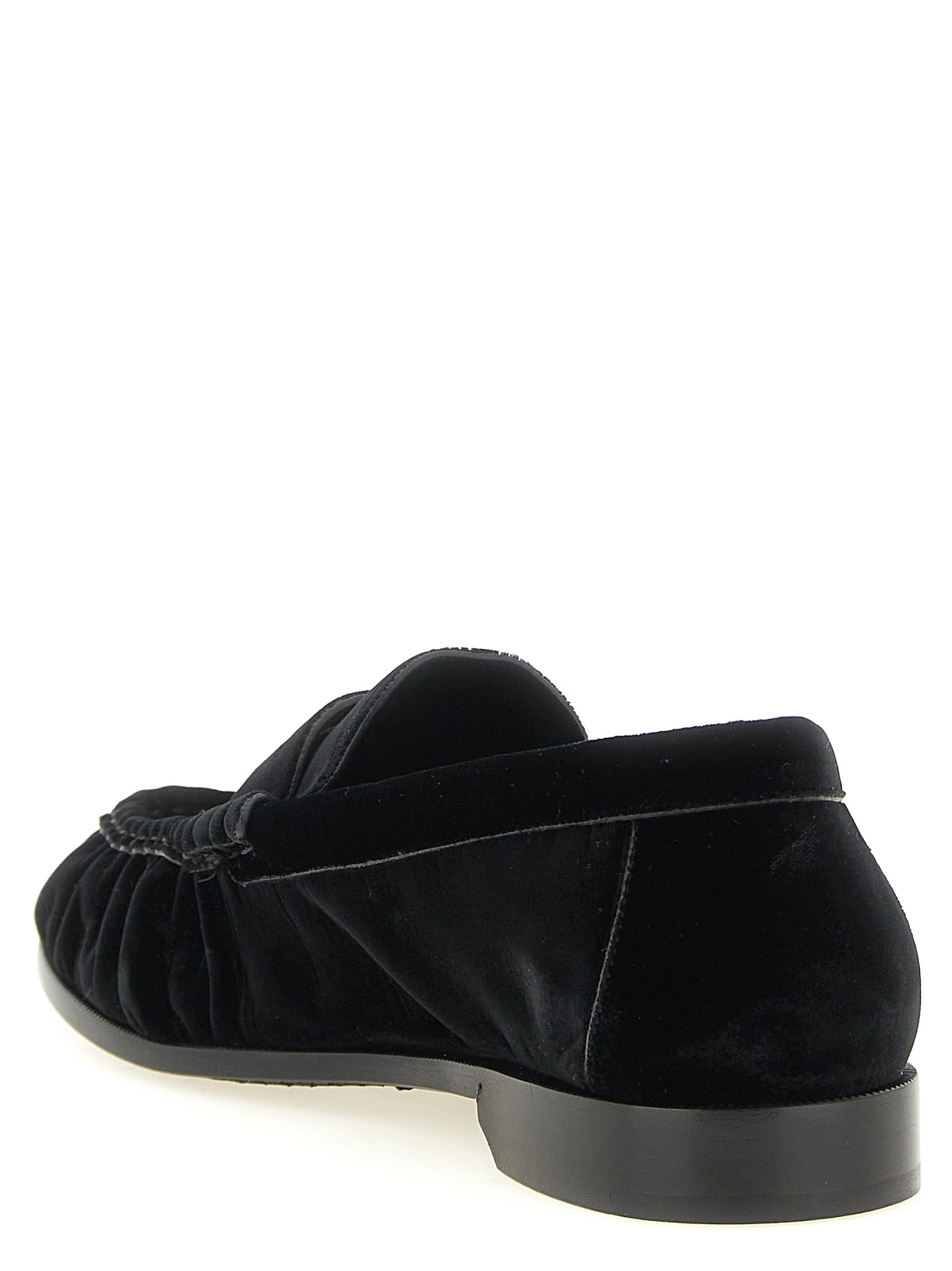 Black Viscose Slip-On Loafers