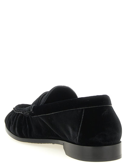 Black Viscose Slip-On Loafers