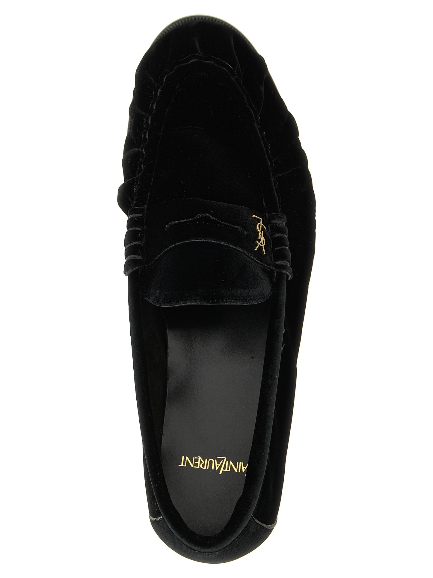 Black Viscose Slip-On Loafers