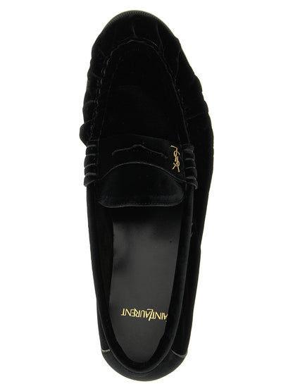 Black Viscose Slip-On Loafers
