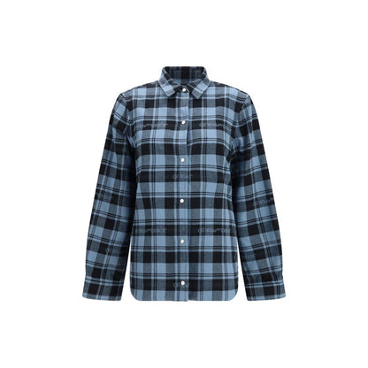 Blue Cotton Full-Length Jacket