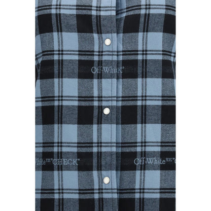 Blue Cotton Full-Length Jacket