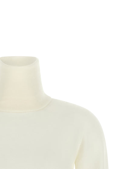 White Virgin Wool Cardigan