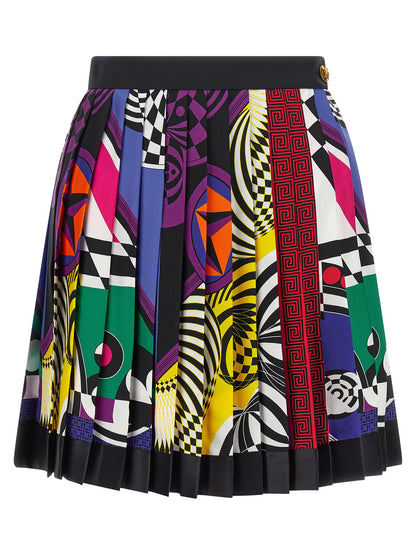 Multicolor Silk Long Skirt