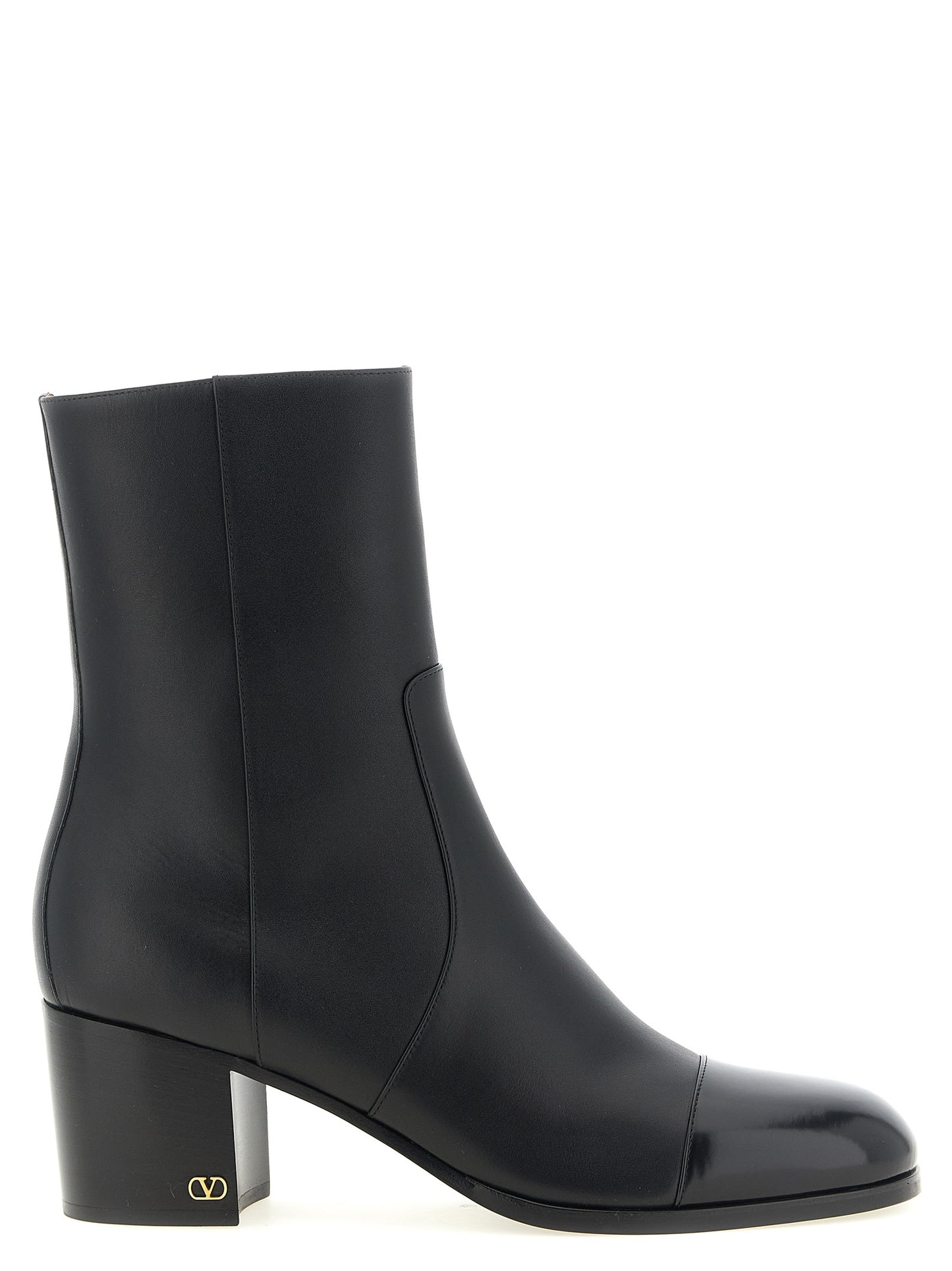 Black Calfskin Ankle Boots